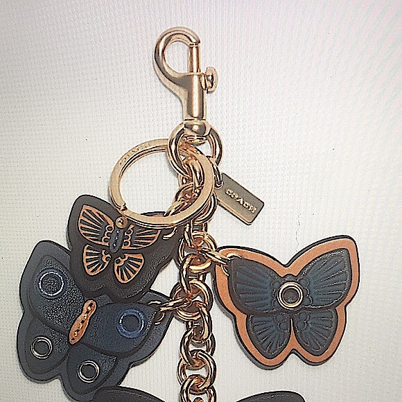 COACH  BUTTERFLY CLUSTER BAG CHARM /KEYCHAIN (NWT) - Picture 7 of 13